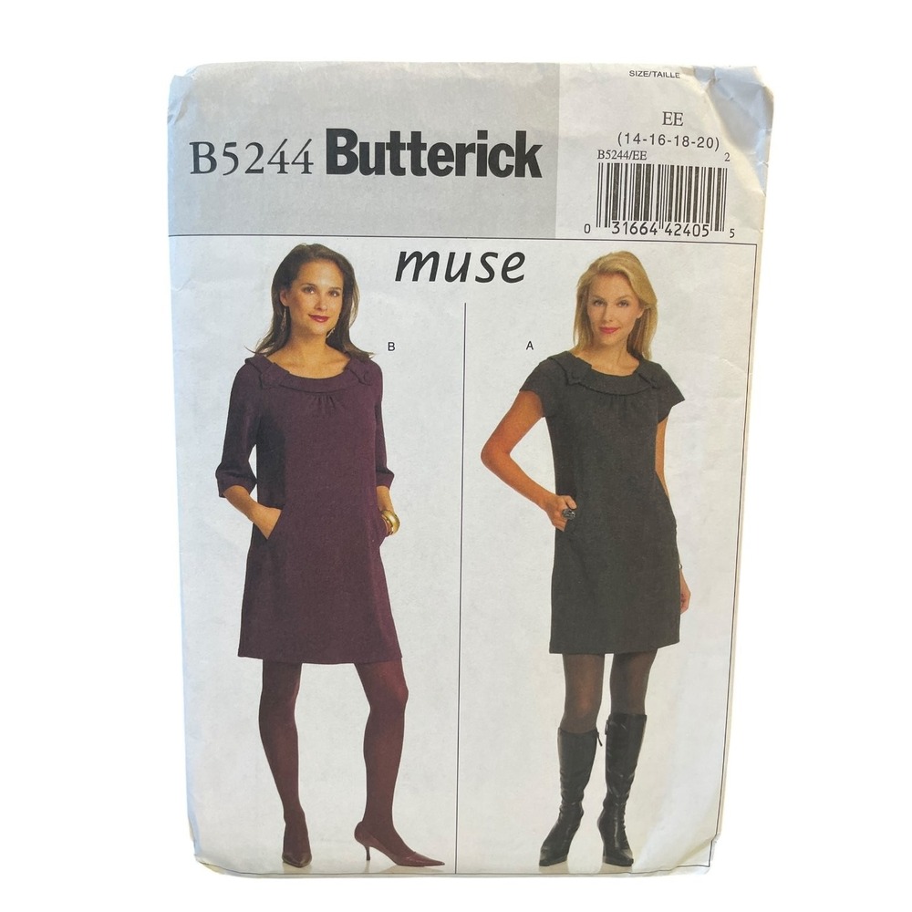 Butterick B5244 Misses Dress Sewing Pattern Size 14-20 Muse